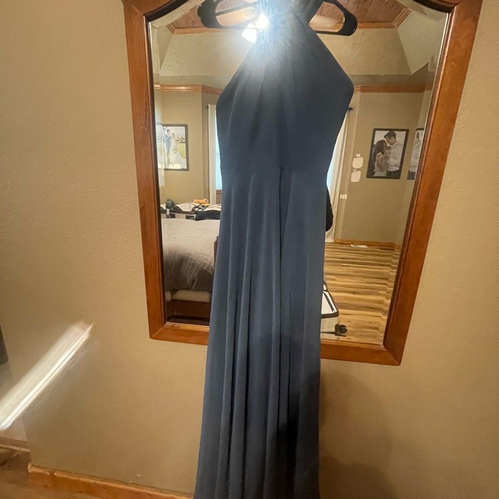 Jenny Yoo Blue Halter Gown
